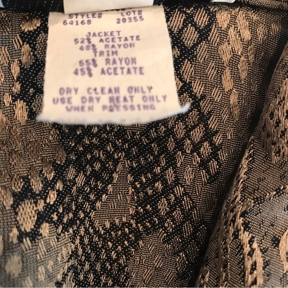 Rare Vtg Sheri Martin Sz 14 Jacket Blazer Cropped Snake Skin Black Trim Accent - Picture 8 of 8